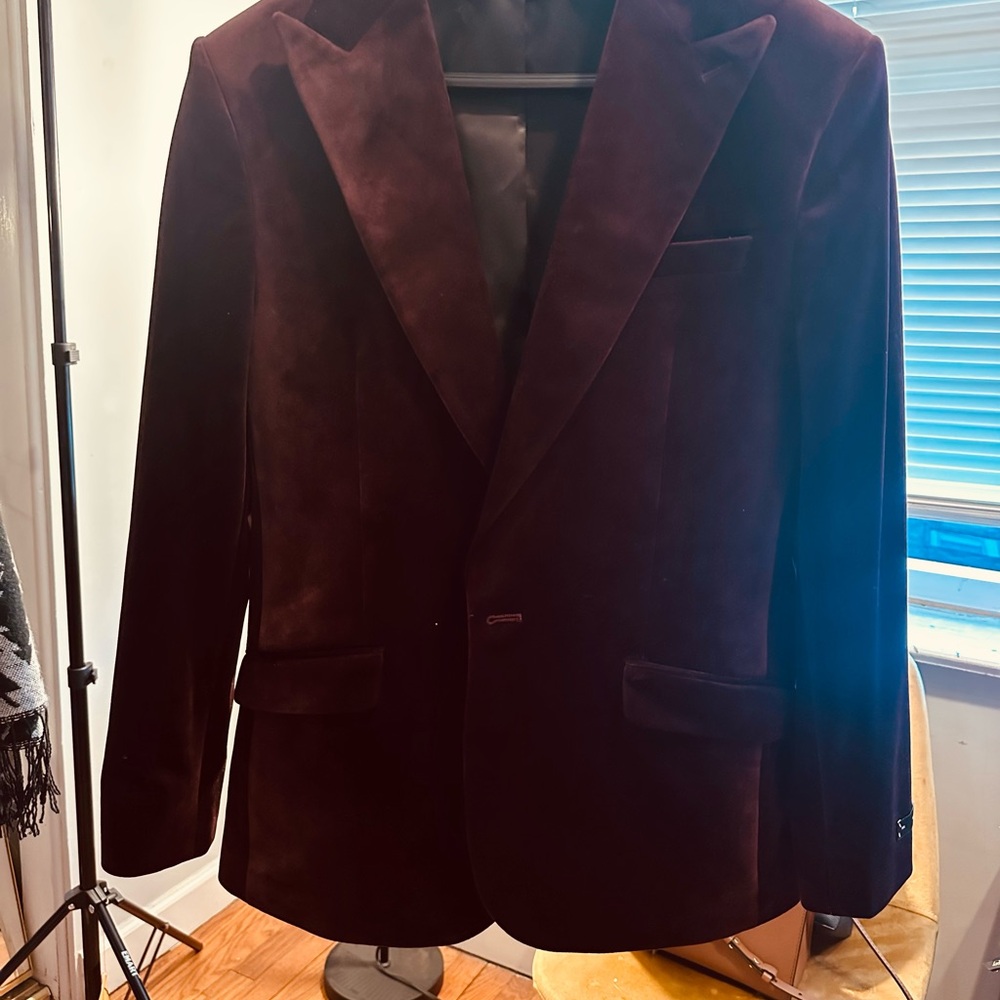 Express Brown Sport Coat Classic Fit Notched Lapels